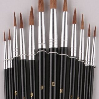 pędzle akwarelowe 12 szt. kpl.